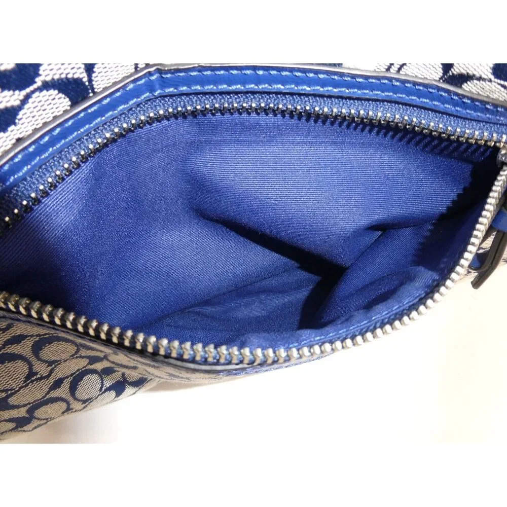 Coach Signature Navy Foldover Crossbody F27024 - Picture 9 of 16